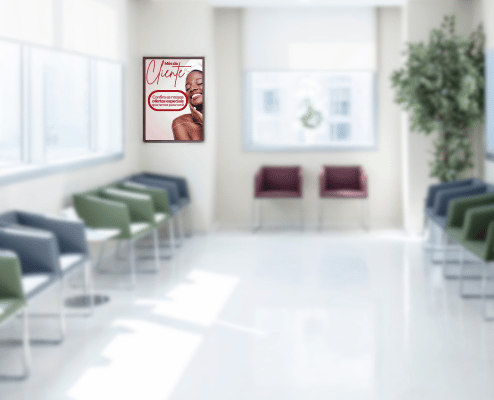 TV com publicidade em clínica